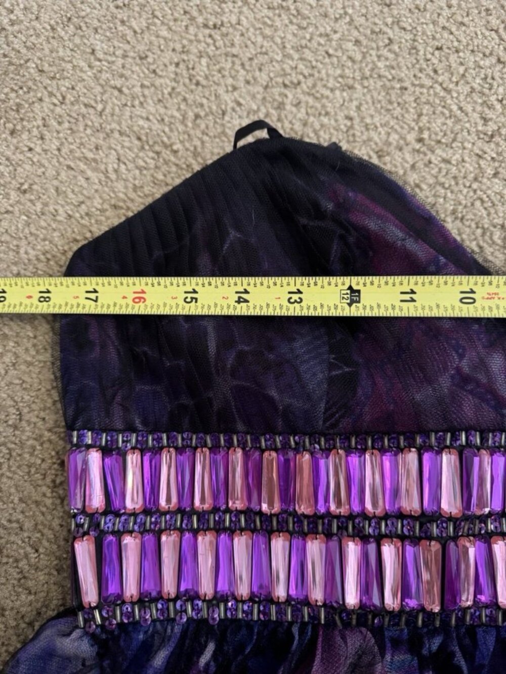 BLUSH PROM Beaded Black Purple Floral Cocktail Dress Party Holiday HOCO LARGE - Picture 10 of 10